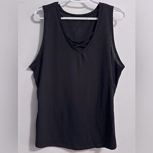 Black Sleeveless V-Neck Top